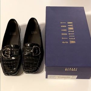 Stuart Weitzman Black Sioux Croc Print